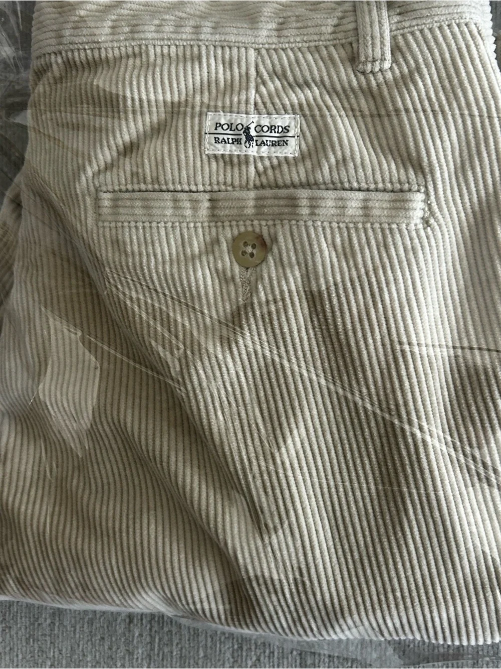 Vintage Polo Ralph Lauren Corduroy Pants Men’s Size 34/34 Beige